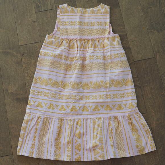 Grand Sleeveless V Neckline Printed Tiered Mini Dress Yellow Womens Size Small - Picture 5 of 7